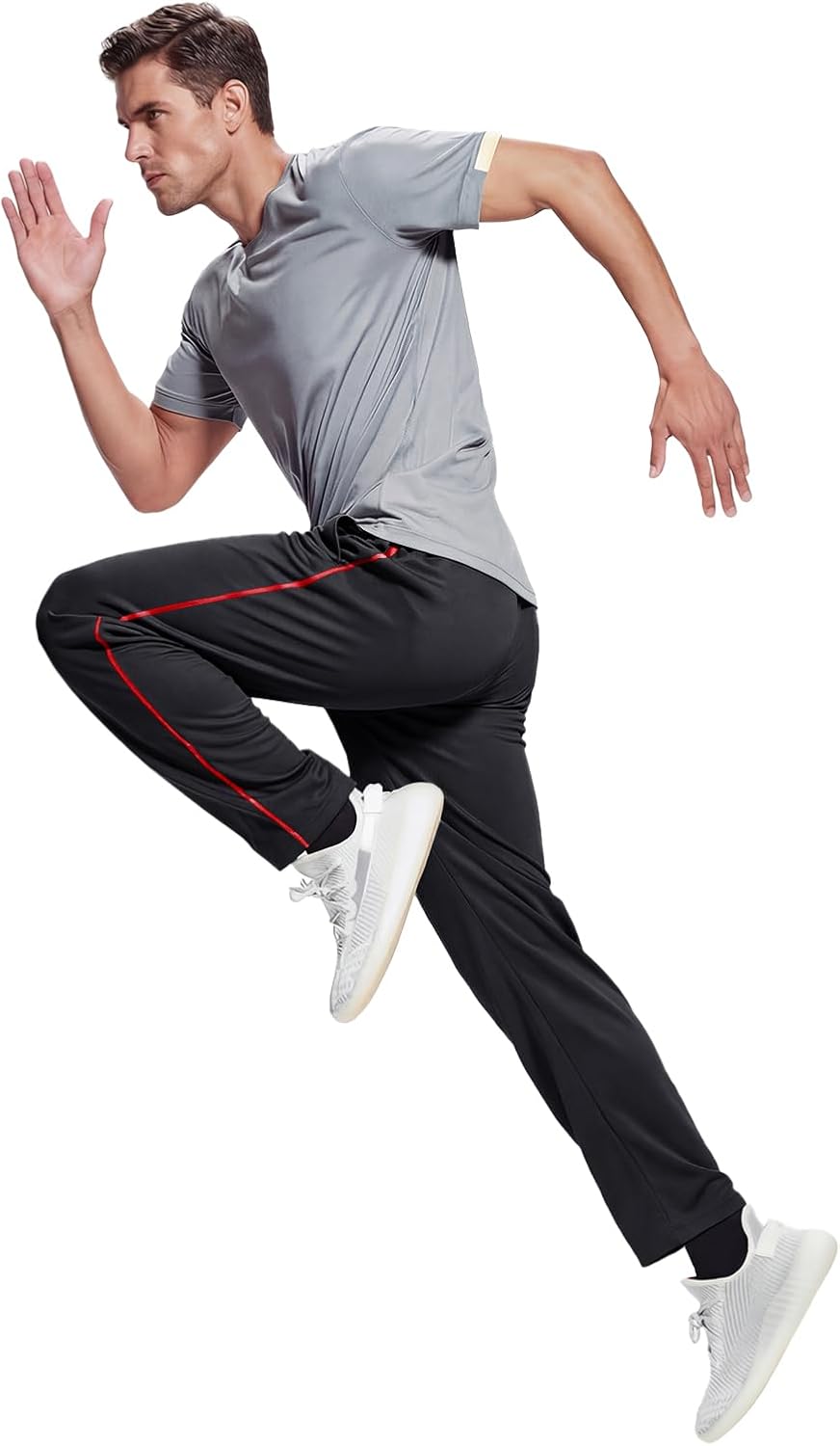 MAGNIVIT Men's Lightweight Sweatpants Loose Fit Open Bottom Mesh Athletic Pants with Zipper Pockets - Image 6