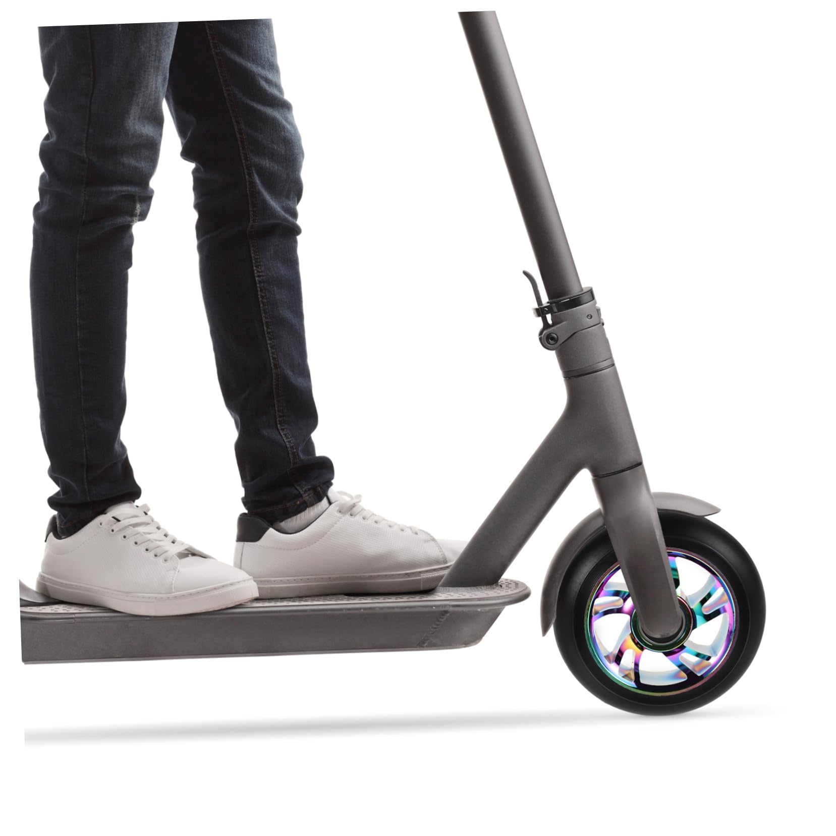 WOONEKY 2pezzi Ruote Anteriori per Scooter Illuminato LED Mozzo per Scooter di Ricambio Ruote Posteriori per Monopattino Luci Sostituzione della Ruota in Lega di Alluminio