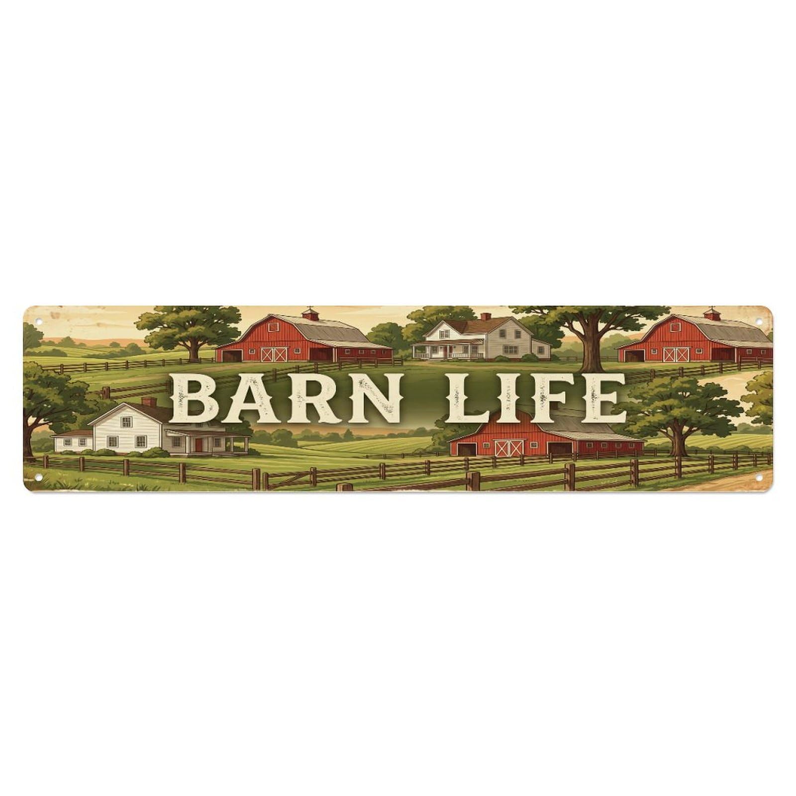 Xanthor Style Metal Tin Sign Vintage Field Barn Farmhouse Funny View Backyard Farm
