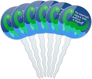 GRAPHICS & MORE Loch Ness Monster The Important Thing is That I Believe in Myself Cupcake Picks Toppers Decoration Set of 6