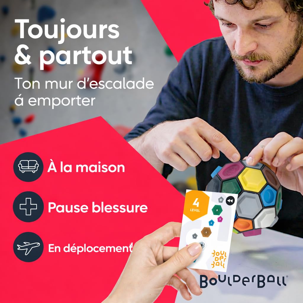 BOULDERBALL Basic - Balle à Grimper 3D, nouveauté Mondiale, Grimper dans Un Espace réduit - Concentration, Créativité, Habileté