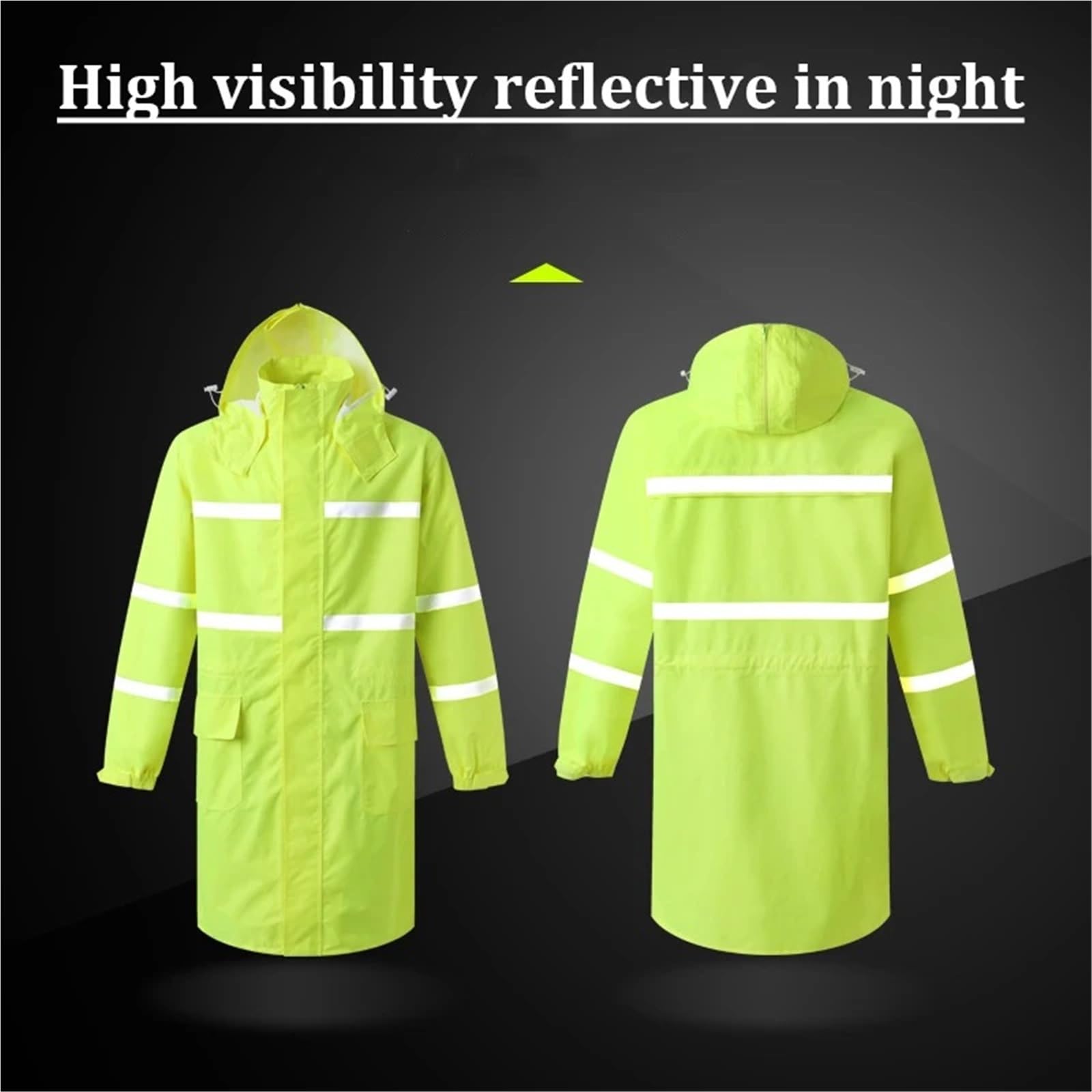 Chaqueta reflectante ligera con capucha for lluvia, ropa de seguridad de alta visibilidad for hombres y mujeres, chaqueta impermeable for exteriores. chaleco reflectante