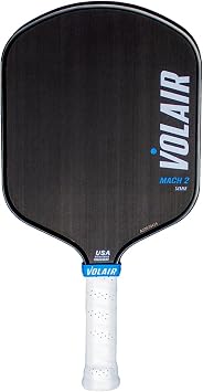 Volair Mach 2 Pickleball Paddle - New Shape - 8.1" Wide - Amazing Spin, Control and Power - Carbon Fiber Surface - Polypropylene Honeycomb - USAPA Approved - 14mm and 16mm Options