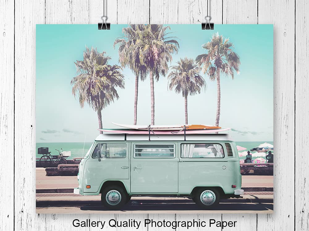 Amazon.com: Surf Van Wall Art - Surfing Wall Art - Ocean Beach