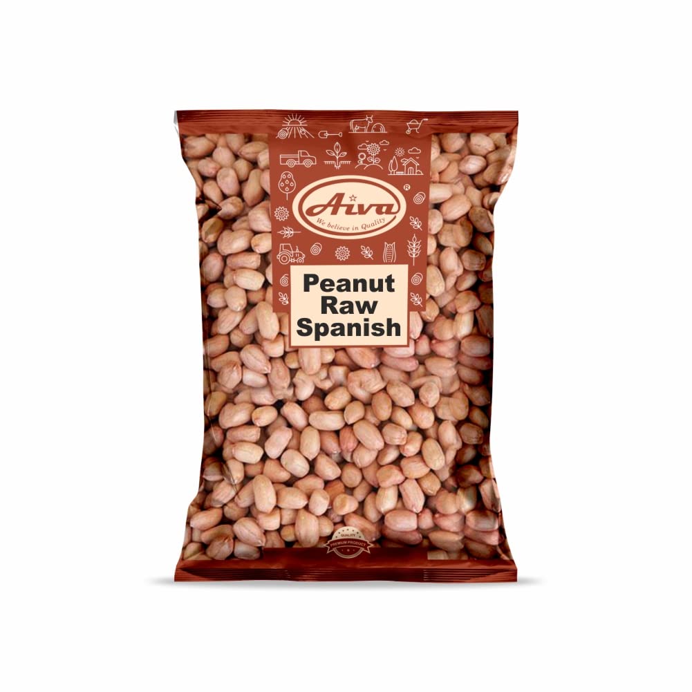 Aiva Raw Spanish Peanuts (10 LB Case) Bulk – Whole Unsalted Peanuts for Snacking, Cooking, and Baking | Product of USA | Spanish Premium Grade