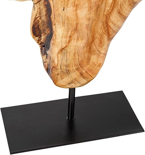Miniatura 5 de THY COLLECTIBLES Escultura irregular de madera de raíz tallada a mano, escultura abstracta de pie para decoración del hogar, estatua de mesa con