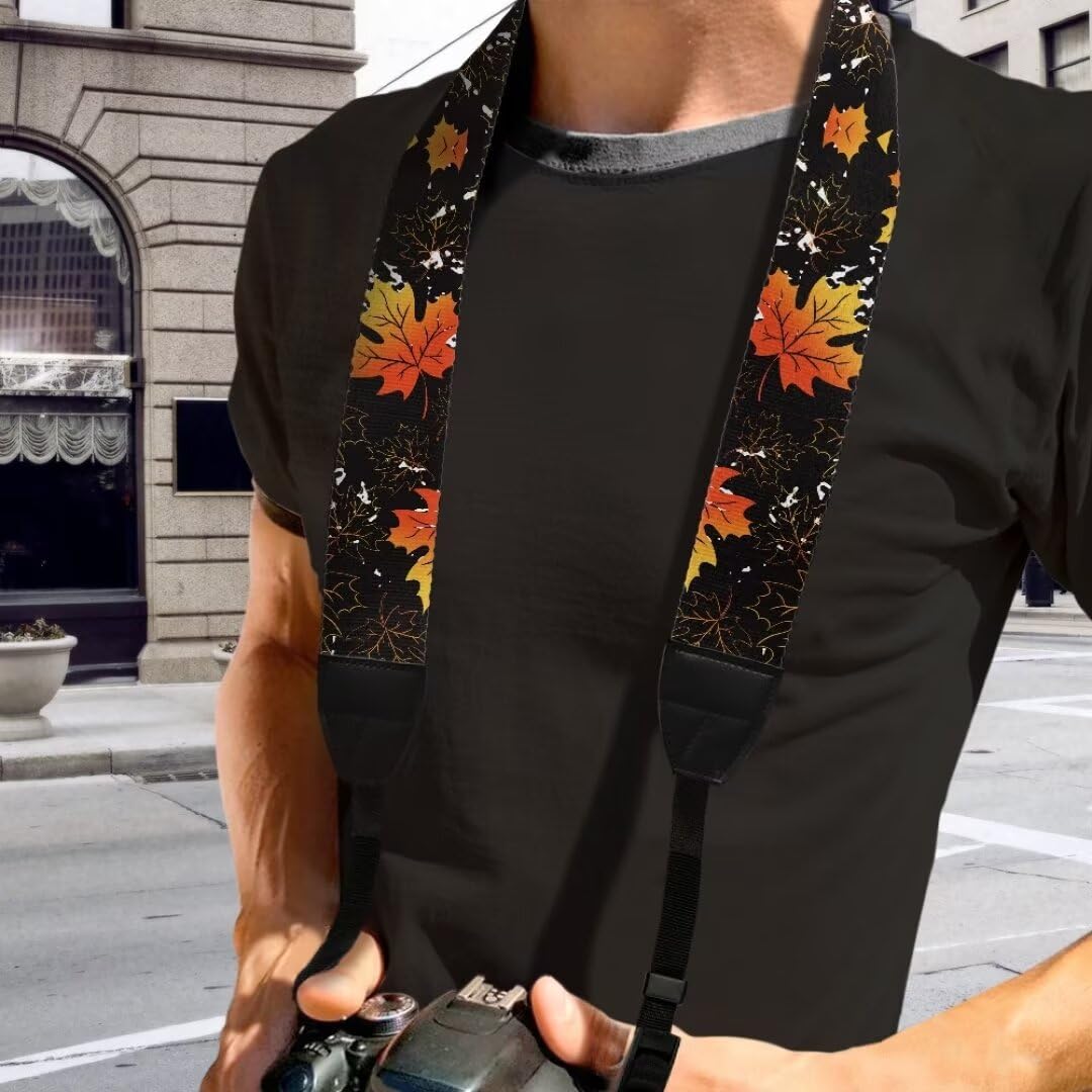 Coldinair Vintage Camera Strap,Fall Leaf Double Layer 2