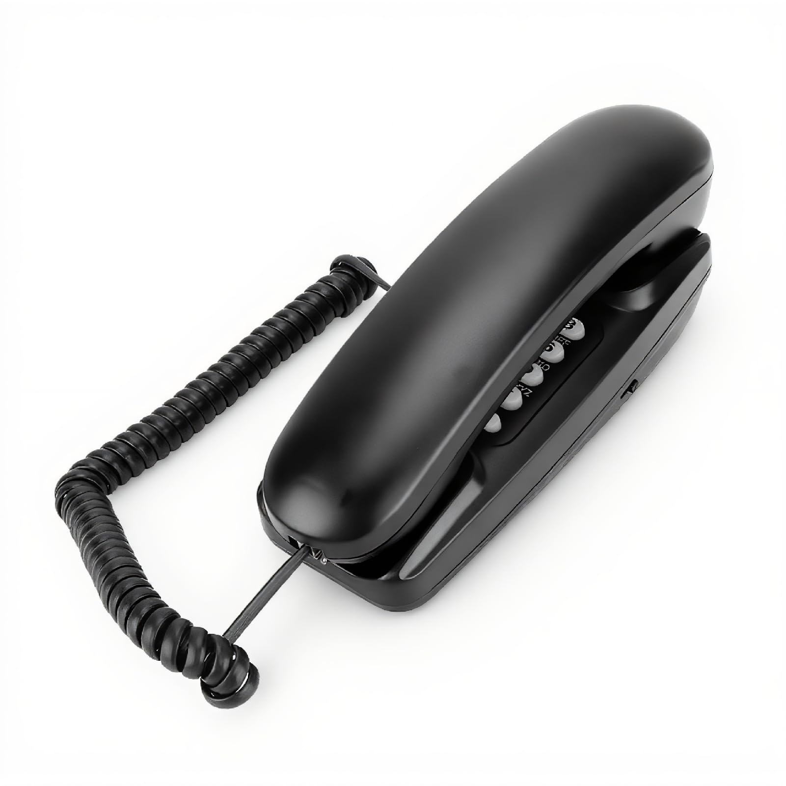 ASHATA Wandtelefon Schnurgebundes Telefon, Schnurtelefon Wand Schreibtisch Kompakttelefon,Festnetztelefon Analog Telefon mit Anrufstummschaltung/Flash-Funktion für Hause Büro Hotel (Schwarz)