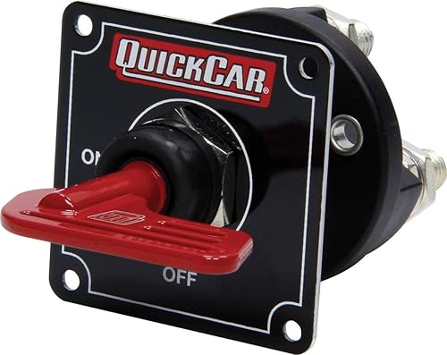 QuickCar Racing Products Desconexión de la batería, interruptor rotativo, montaje en panel, 160 amperios, 12V, llave extraíble, rojo, cada uno
