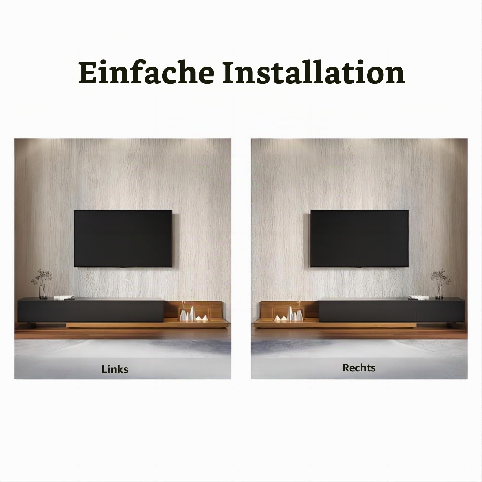 Homary Ausziehbarer TV-Ständer, ausziehbare Medienkonsole mit 3 Schubladen, modernes Entertainment-Center bis zu 120 Zoll (Schwarz & Walnuss)