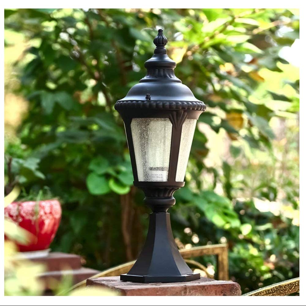 Lampada a Colonna in Alluminio Anticato E27 Lampada a palo Vintage Europea in Alluminio Lampada a paletto per Esterni Industriale retrò IP65 Apparecchio di Illuminazione da Giardino per Recinzione i