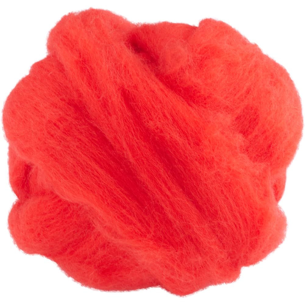 GORGECRAFT 100g Dyed Merino Wool Top Roving Red Felting Yarn Needle Felting Wool Fibre Felt Blend Dreads for Felting Spinning Knitting Weaving Chunky Yarn Blankets Tapestry Christmas DIY Handcrafts