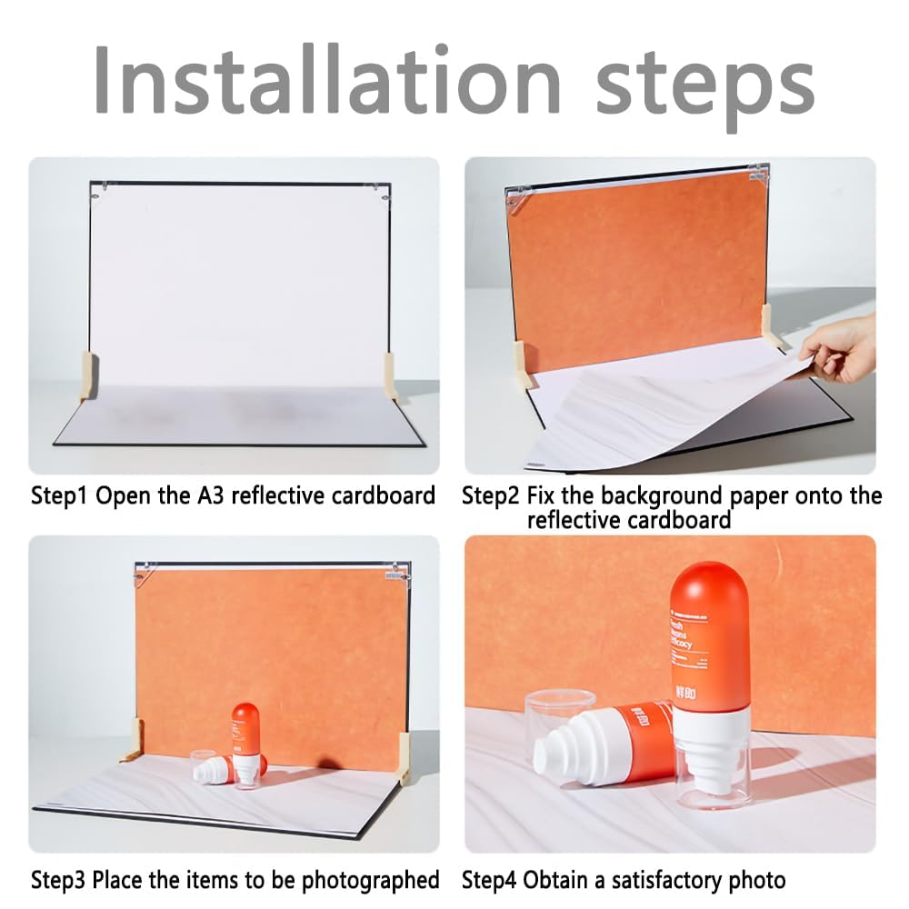 Fotohintergründe für Lebensmittelfotografie, 11 Stück, 22 Muster, kleines Produkt, Hintergrund-Tischplatten-Set, Flache Requisiten für Schmuck, Kosmetik, Make-up, 40,6 x 29,2 cm (Black White Brown)