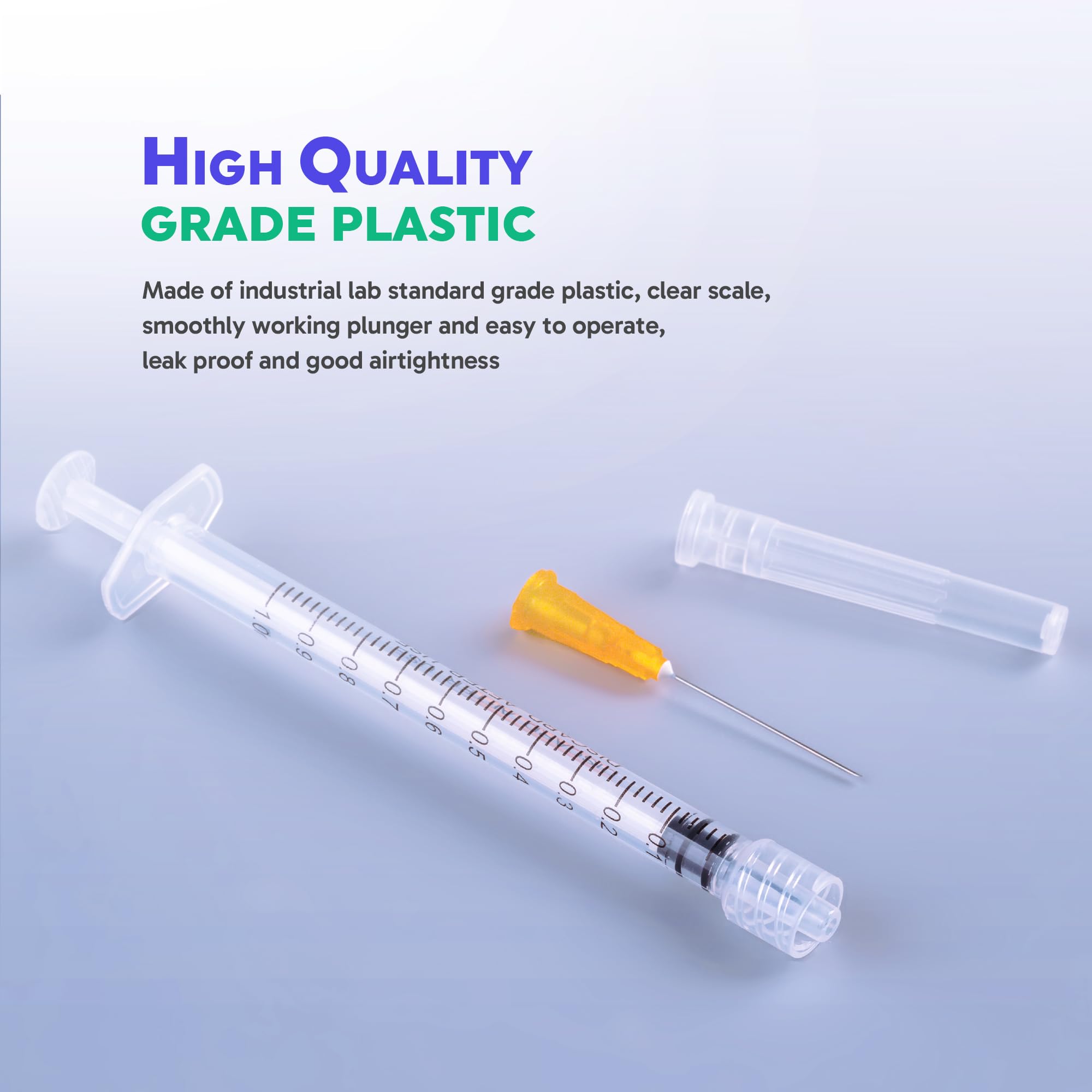 1ml Syringes with Needles 25G 1" Disposable Lab Luer Lock Syringe, 100 Pack — Amazon image 3