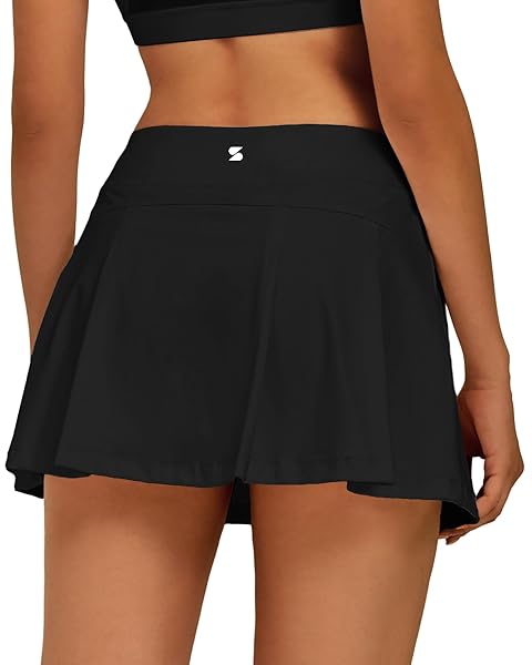 Stelle Women Tennis Skirt Golf Skorts Athletic High Waisted with Pockets Inner Shorts Sport Workout Pleated Pickleball