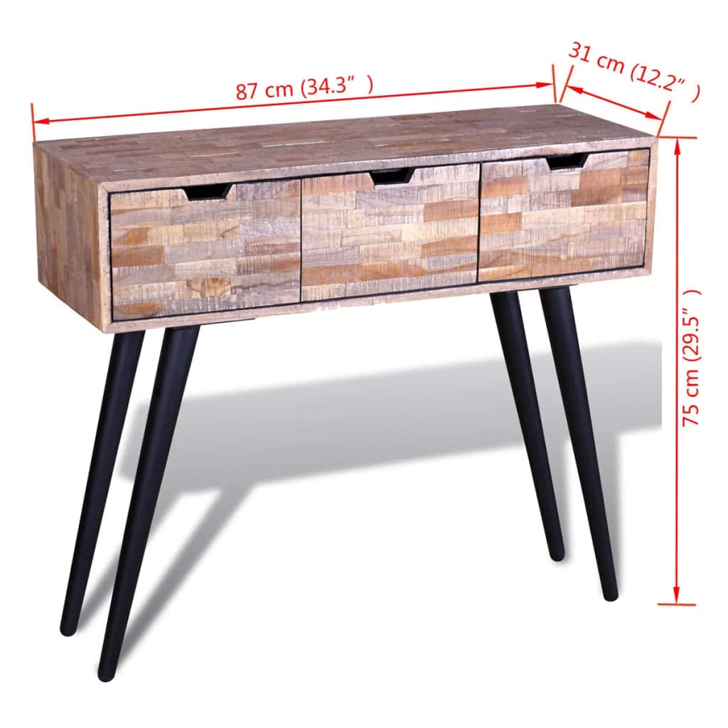 Générique Tavolo Consolle 3 Cassetti Legno Di Teak Riciclato | Legno massello, Artigianale, Vintage, Unico, Utilizzabile come credenza o armadio alto