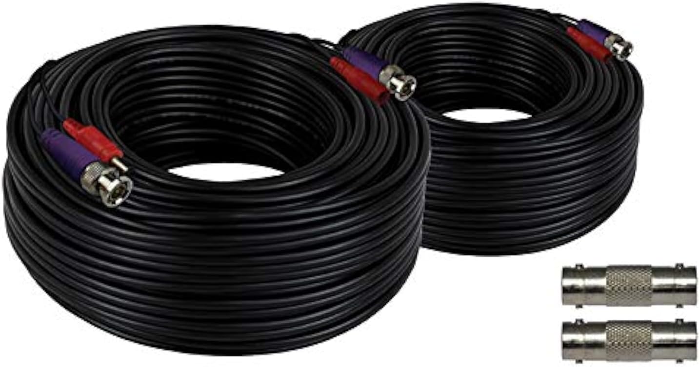 Night Owl 100 ft. in-Wall Rated Video/Power Camera Extension Cable with Extension Adapter (2-Pack)