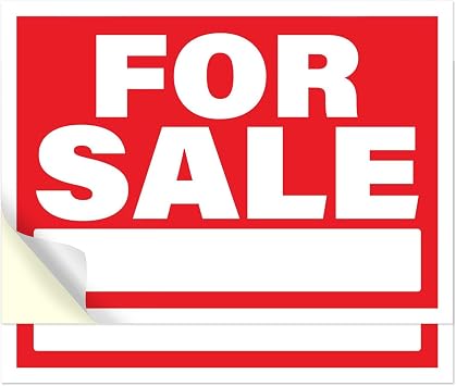 For Sale Signs for Vehicles Sticker 2pcs | Self Stick On For Sale Sign for Car Window, Business, Owner | Outdoor Weatherproof Vinyl Sticker Signs, 10" x 7"