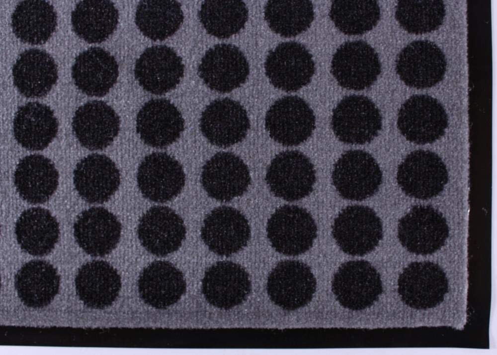 Decorative Coir Entrance Door Mat Black circles pattern 75 cm x 45 cm, 45 x 75 cm (Rectangular) - Image 3