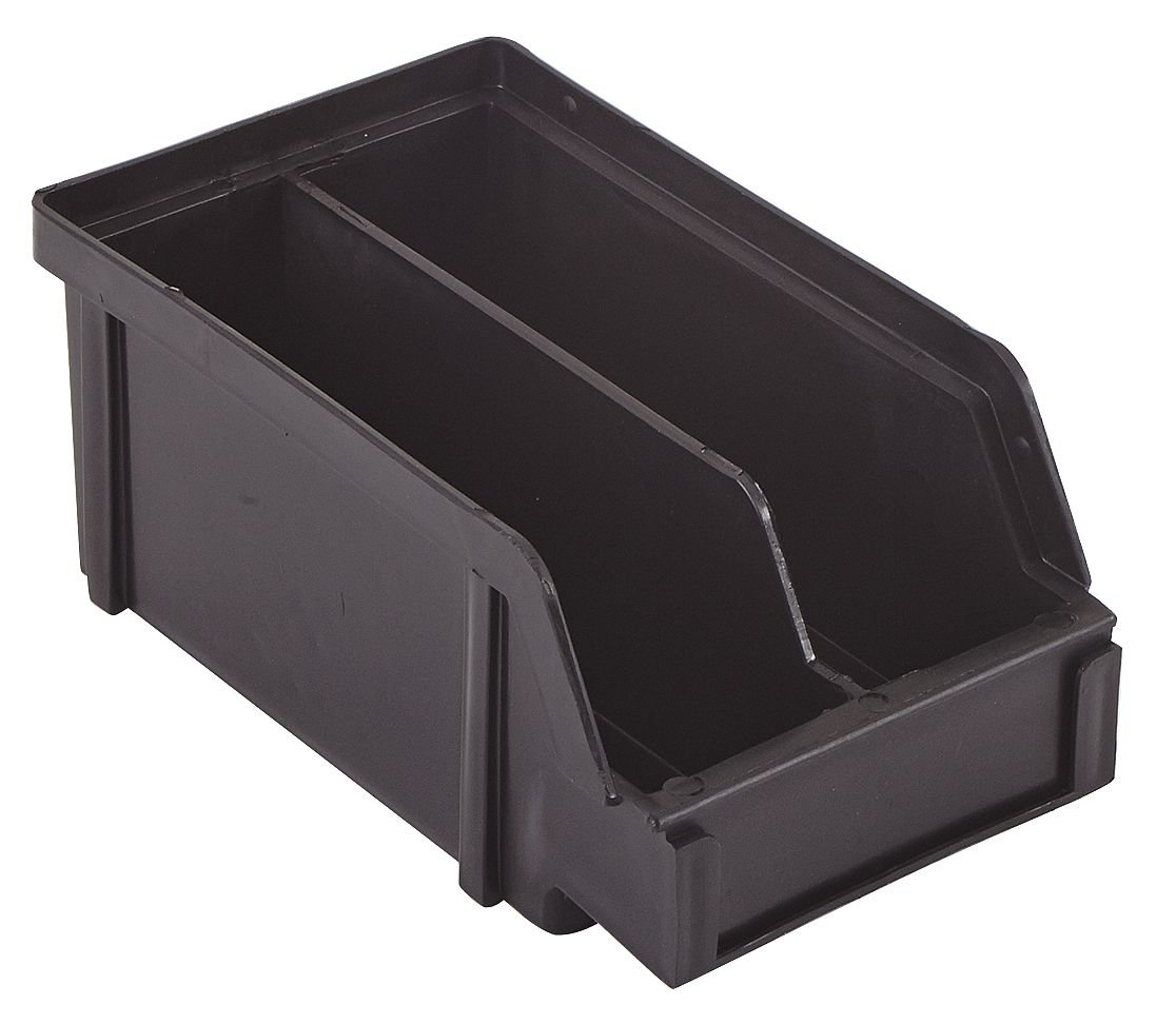 LEWISBins+ PB20-XXL ESD-Safe Part Bins with Divider, Black, 7.0