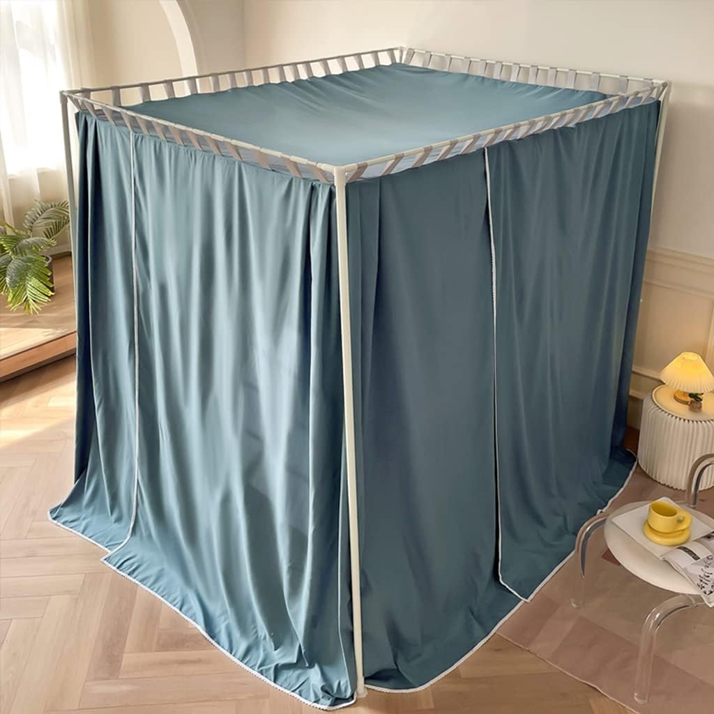 Elegant Rod-Ket 4 Corner Post Bed Canopy for Girls & Women - Blackout Drapes for Adult Wedding & Bedroom Décor (B, Full Size)