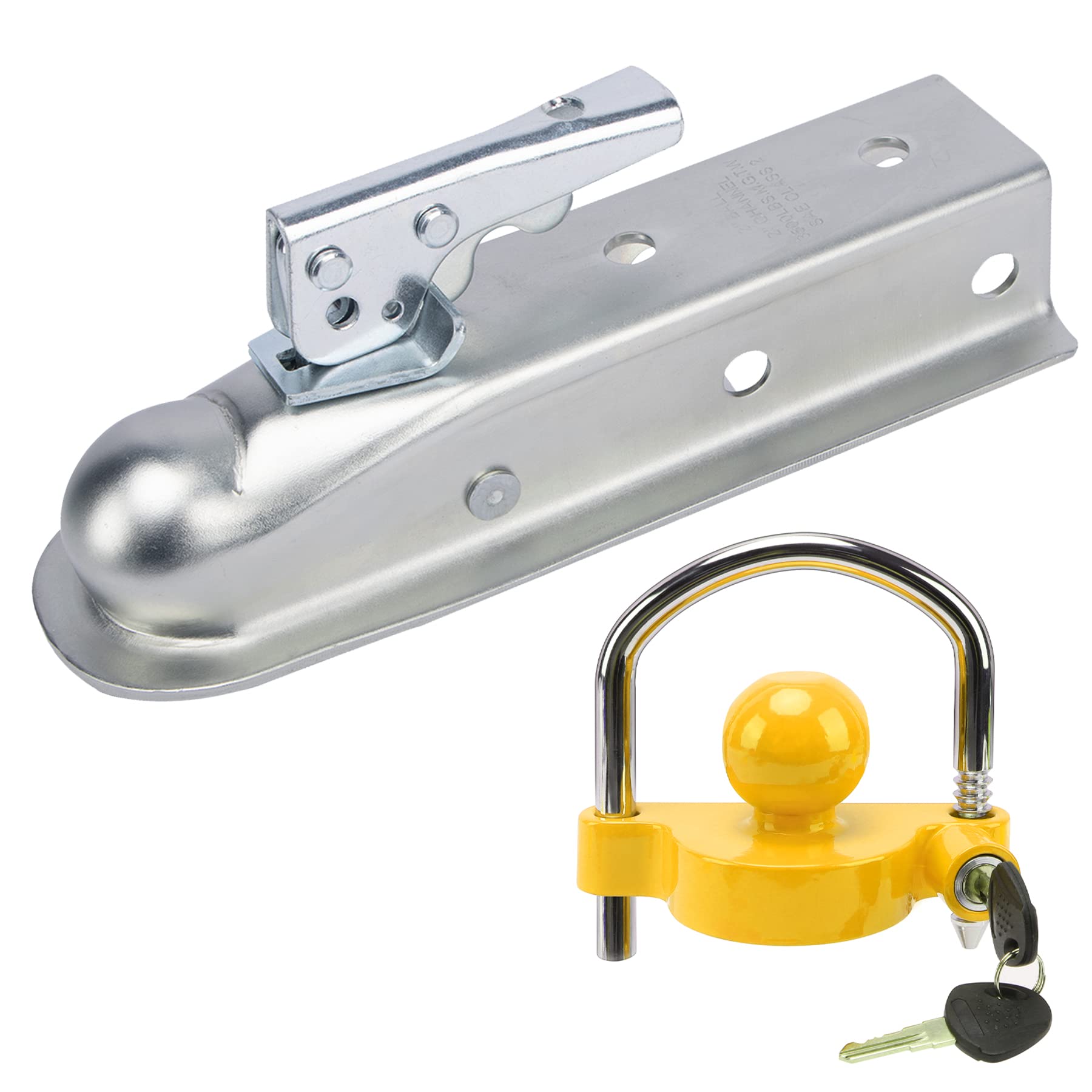 Navaris Universal Trailer Hitch Lock - Heavy Duty Tow Ball Coupler Anti