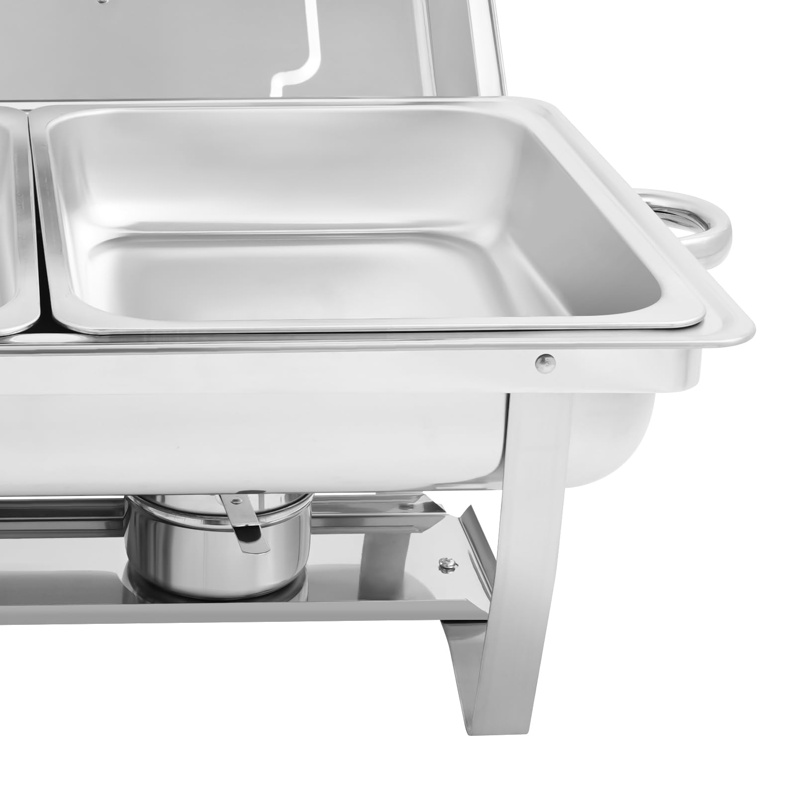 Chafing Dish - Set da buffet rettangolare in acciaio inox da 7,5 l, pieghevole, contenitore termico per catering, buffet e feste