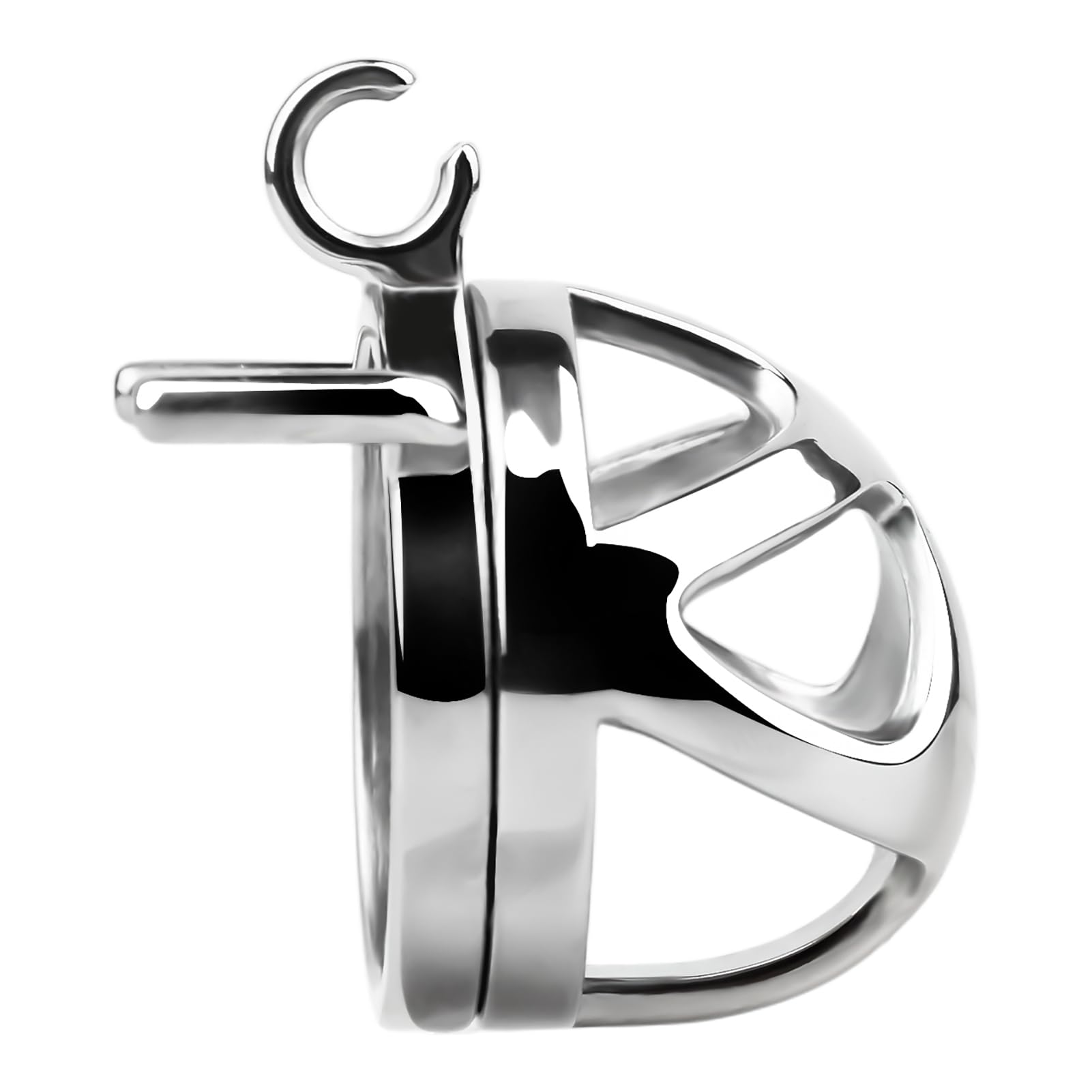 Jaula de pene de diseño hueco con anillo redondo y llave jaula de castidad de acero inoxidable 304 hombres impermeable desgaste pene jaula juguete sexual para el hombre (cage+dilator,40mm)
