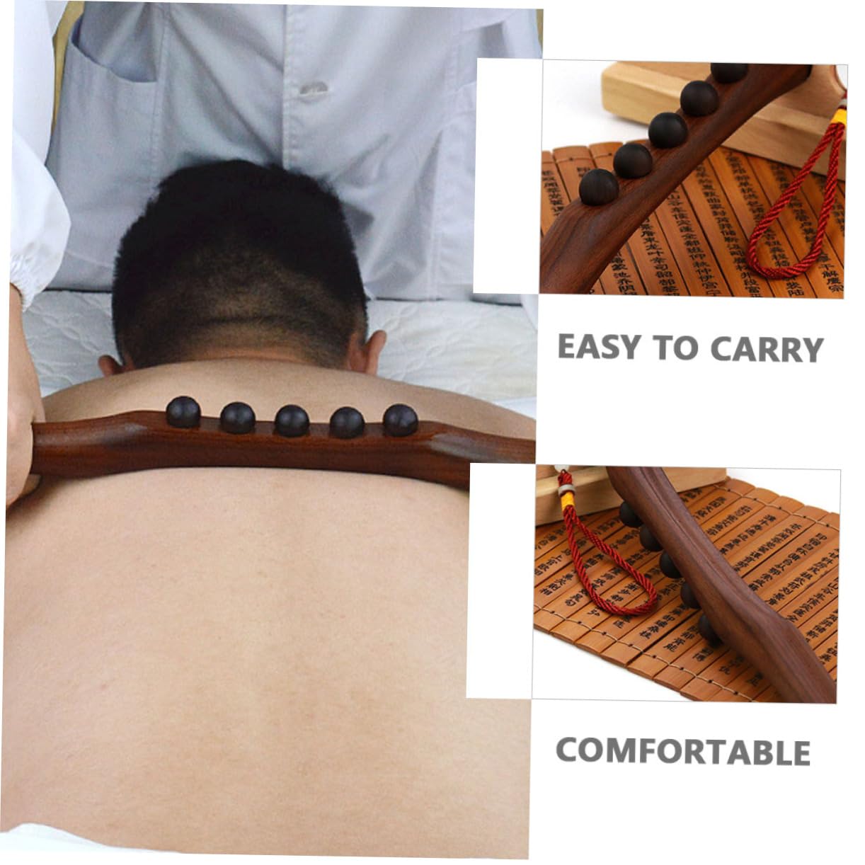 Healvian 2piezas Bastón De Masaje De Madera Para Relajación Muscular Herramienta De Gua Para Cuerpo Completo Para Espalda Cuello Piernas
