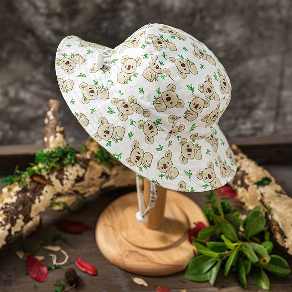 Novedad de verano, sombrero de cubo for niños, gorra de pescador con estampado de animales de dibujos animados for niños y niñas, sombrero resistente al sol con cuerda de viento, gorra for el sol de P