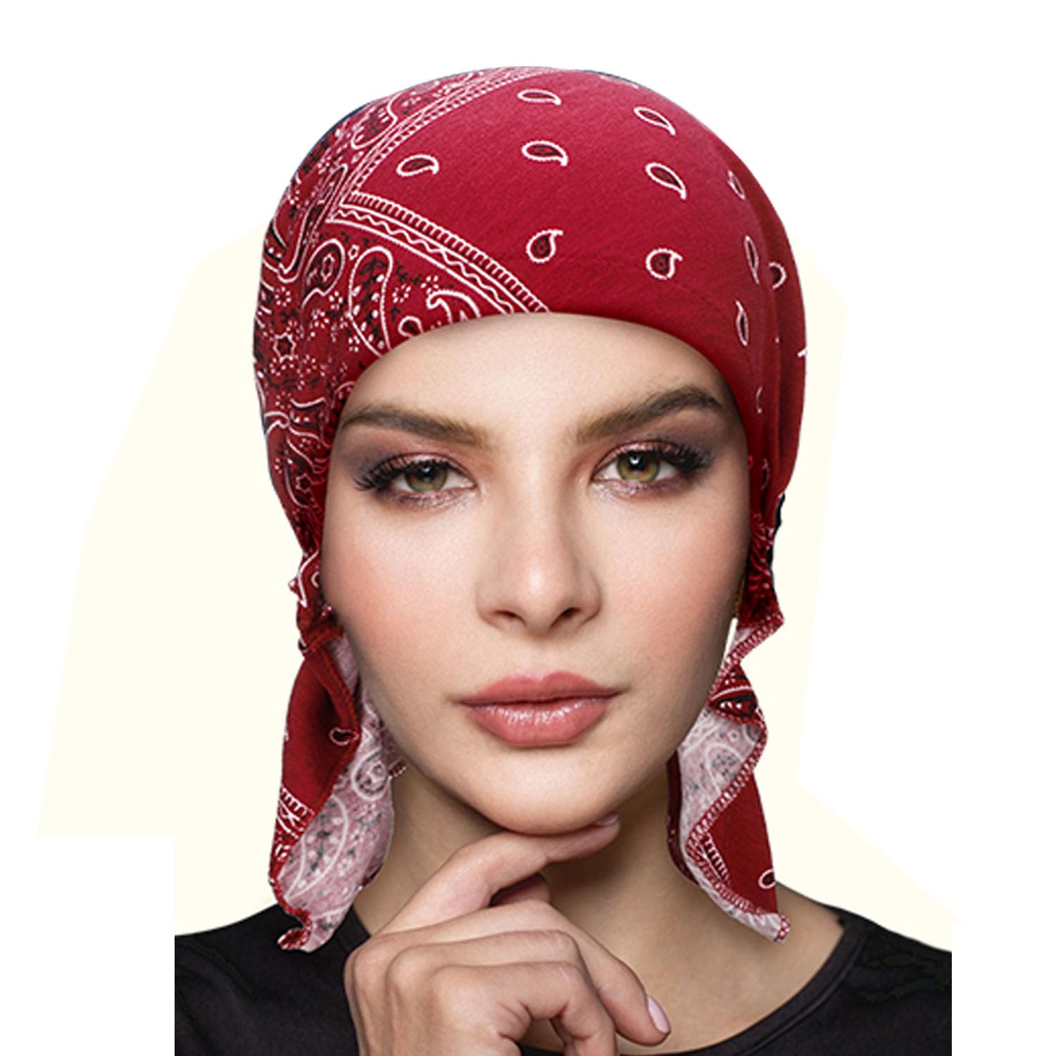 Gorro turbante de quimioterapia para mujer, preatado, bandana para la pérdida de cabello