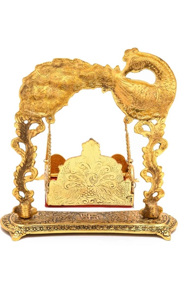 Laddu Gopal Jhula Swing - Peacock Design Showpiece -3