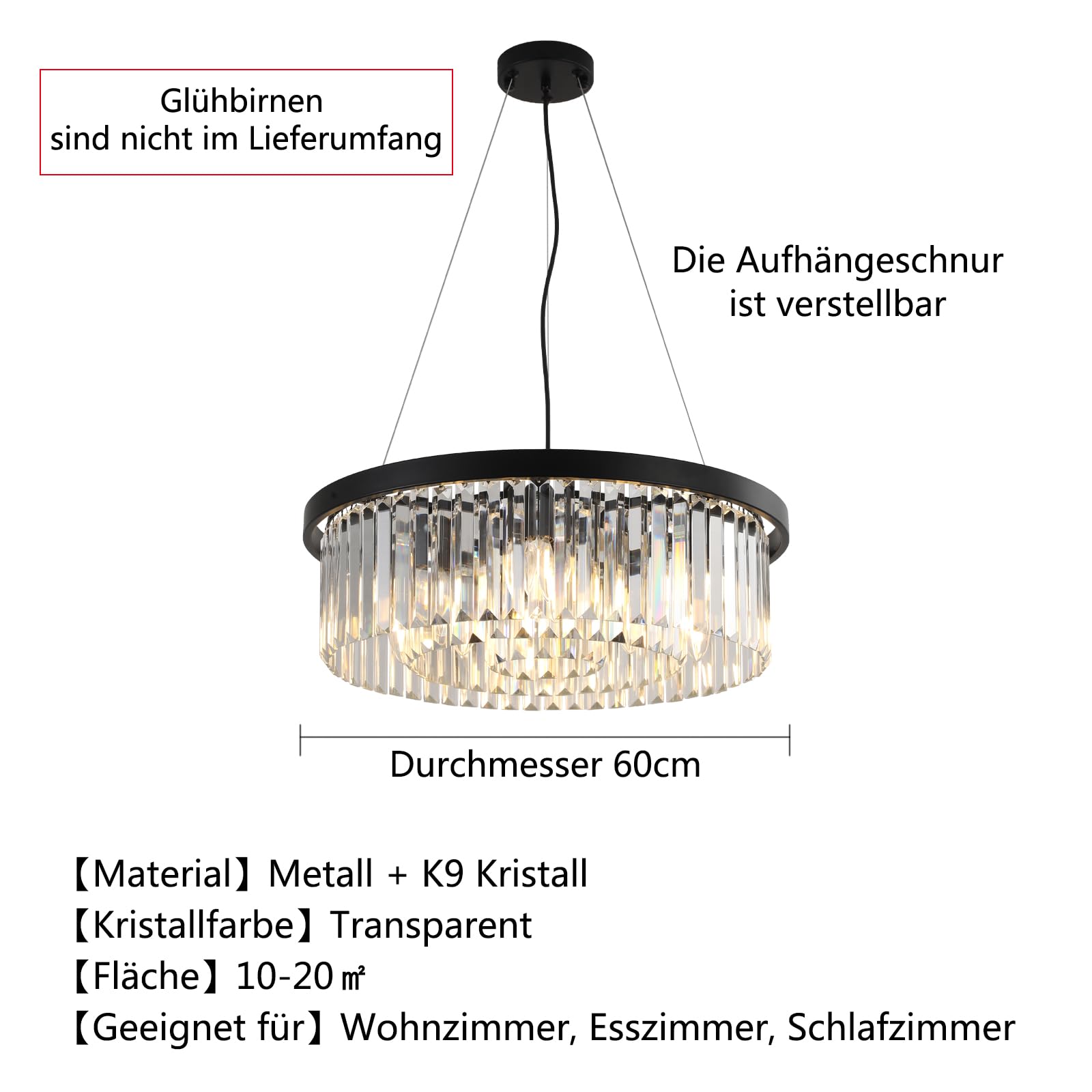 AHXIAOZN Lampadario di Cristallo Moderno, Lusso Lampadario Cristallo Soffitto, Rotondo di Plafoniera per la sala da pranzo, cucina, soggiorno, camera da letto, corridoio, caffè, bar