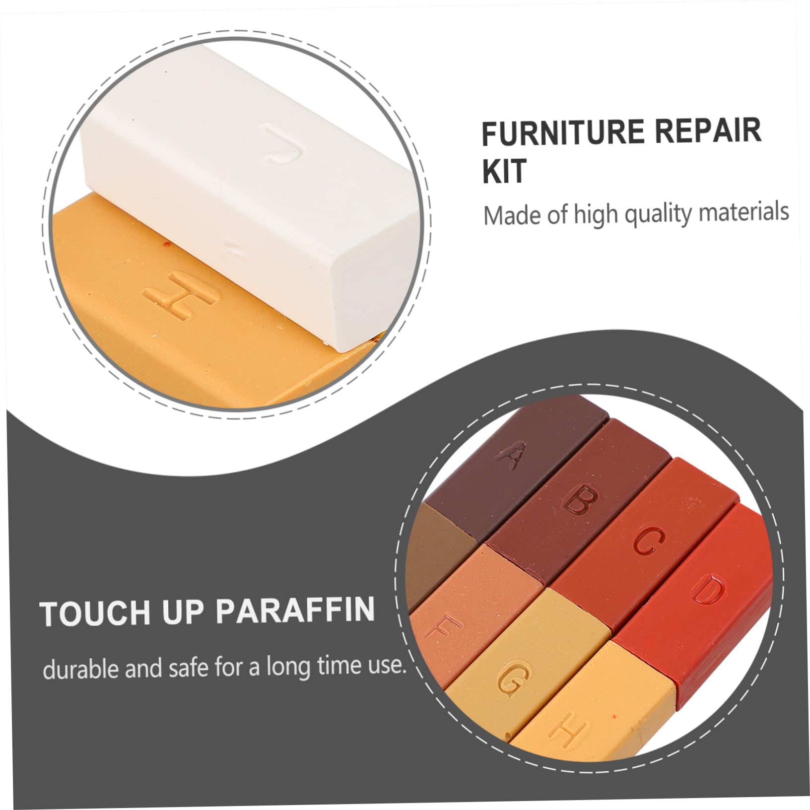 PACKOVE Set di Cera Para Riparazione Parquet e Mobili in Paraffina, Asciugatura Rapida, Copre Imperfezioni, per Graffi e Ritocchi