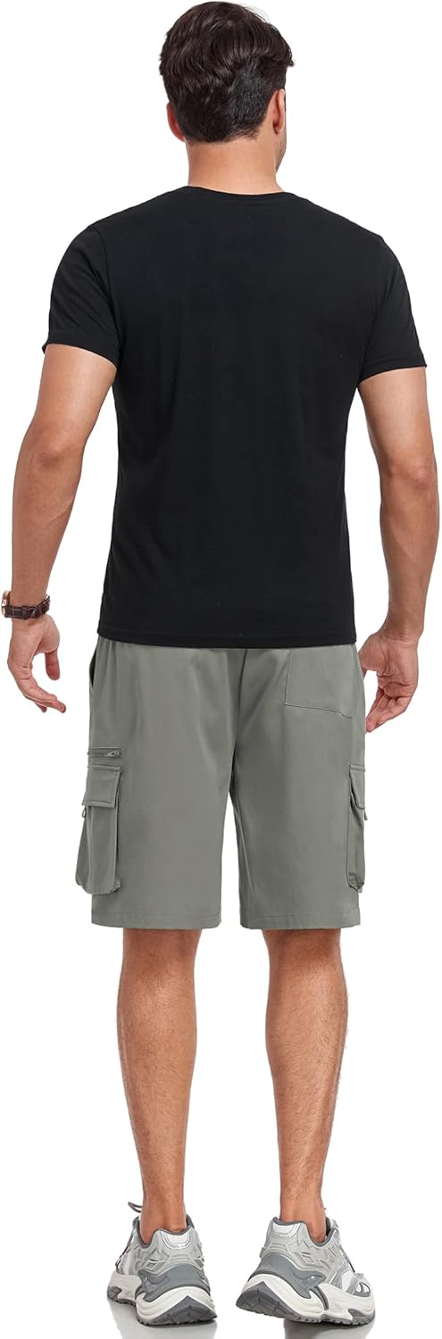 ZAFUL Mens Casual Shorts Flat Pocket Zipper Cargo Shorts Fashion Summer Short Drawstring Outdoor Twill Shorts with 6 Pockets - Image 6