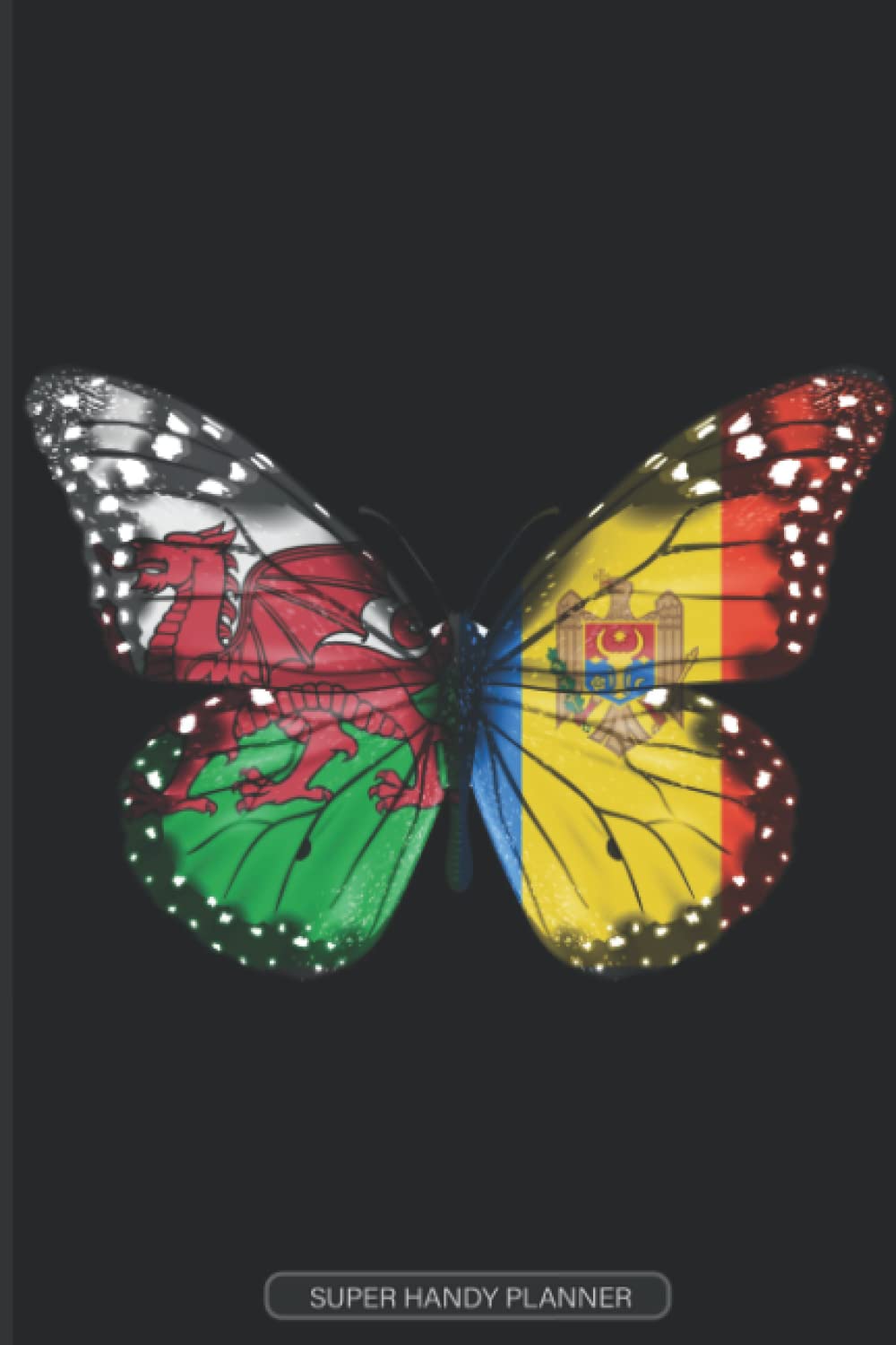 Planner: Welsh Moldovan Flag Combined Butterfly Flags Of Wales Moldova