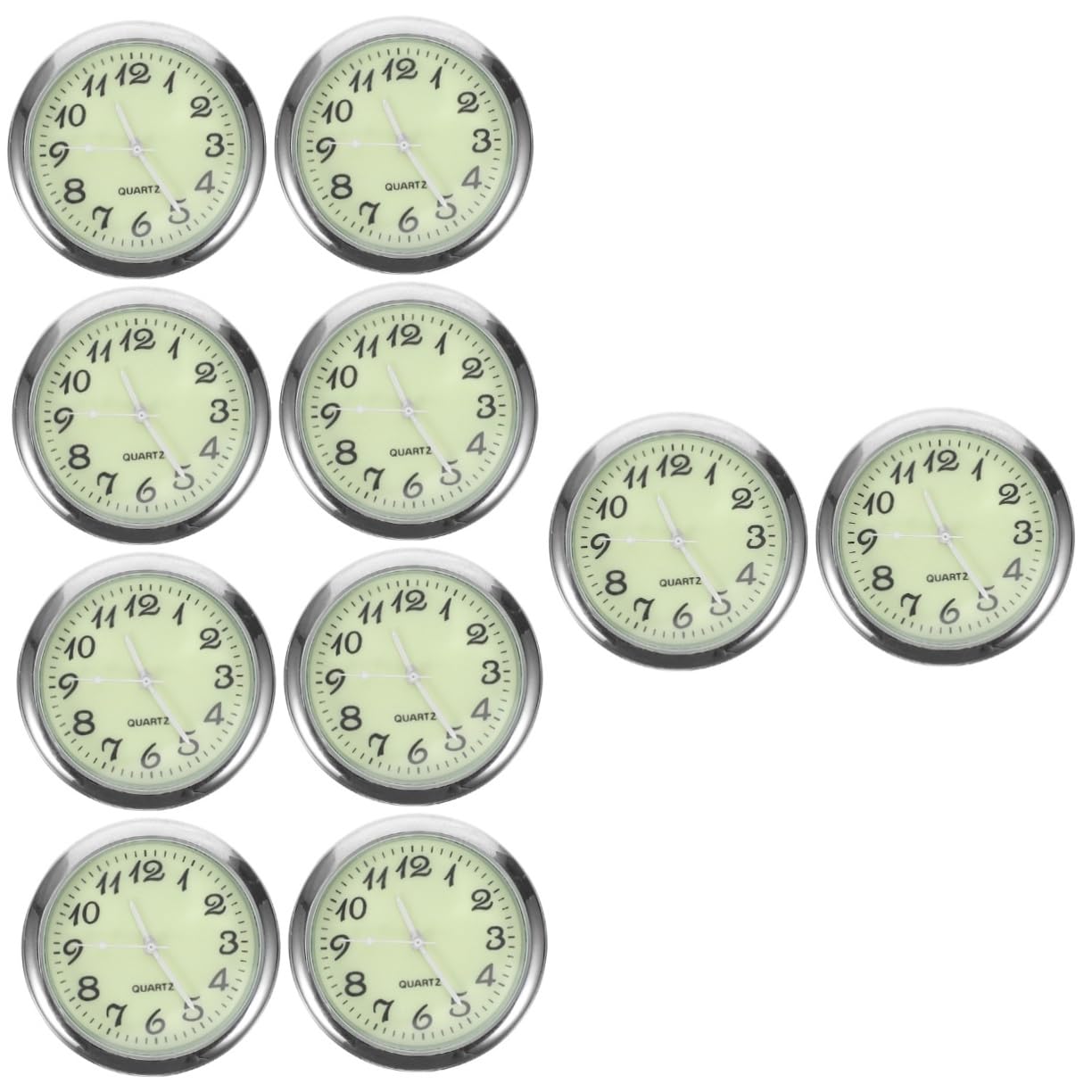 Gatuida 10piezas Reloj De Coche Luminiscente Relojes De Tablero Adhesivos Accesorios Prácticos Para Automóvil Fácil Instalación y Uso Ventilación o Salpicadero