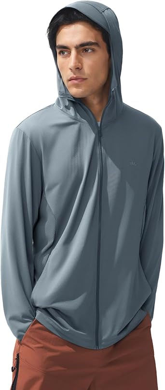 BENEUNDER Mens UPF 50+ Sun Protection Lightweight Hoodie Jacket Long Sleeve Active Sun Shirts for Outdoor Hiking Workout
