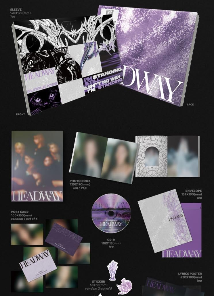 PURPLE KISS HEADWAY 7th Mini Album Standard Ver + POCA Ver with Tracking (None Poster)