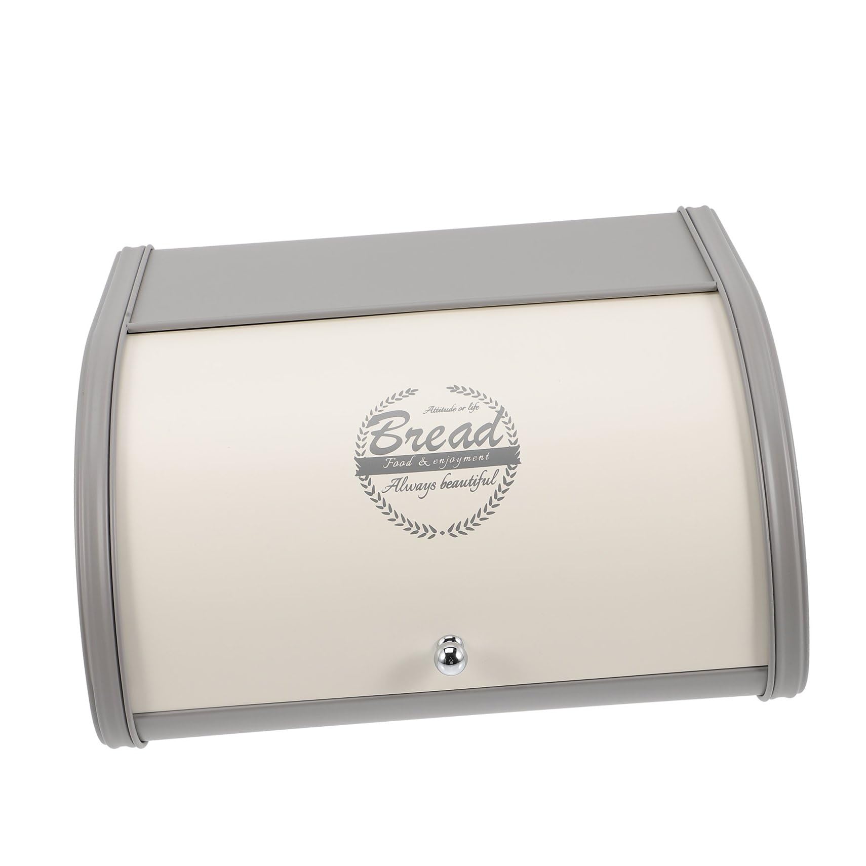 Caja de Pan de Granja con Tapa Abatible, Soporte Metálico para Cocina, Caja de Pan para Encimera, Base Ancha Antideslizante, Organizador Multiusos para Hogar y Panadería