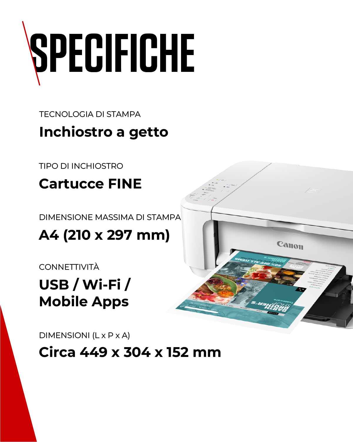 Canon PIXMA MG3650S Stampante Multifunzione Wireless per Casa