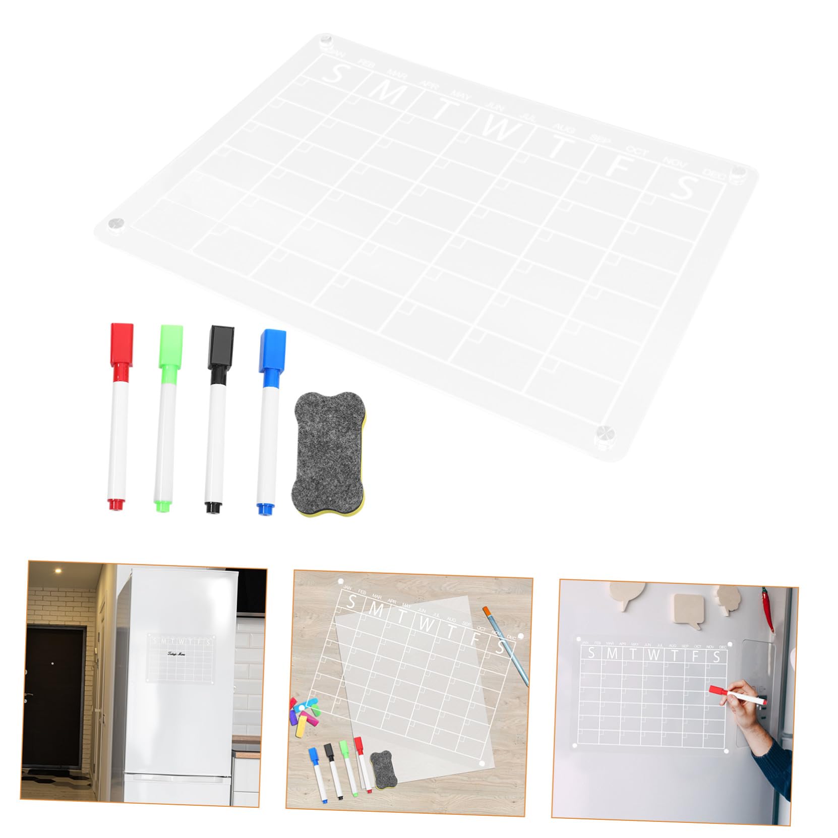 Magnetische Acryl-trockenlöschtafel Transparentes Wiederbeschreibbares Wochenplaner-board für Büro und Zuhause Stabiles Memo-board zum Organisieren und Nachrichten Schreiben