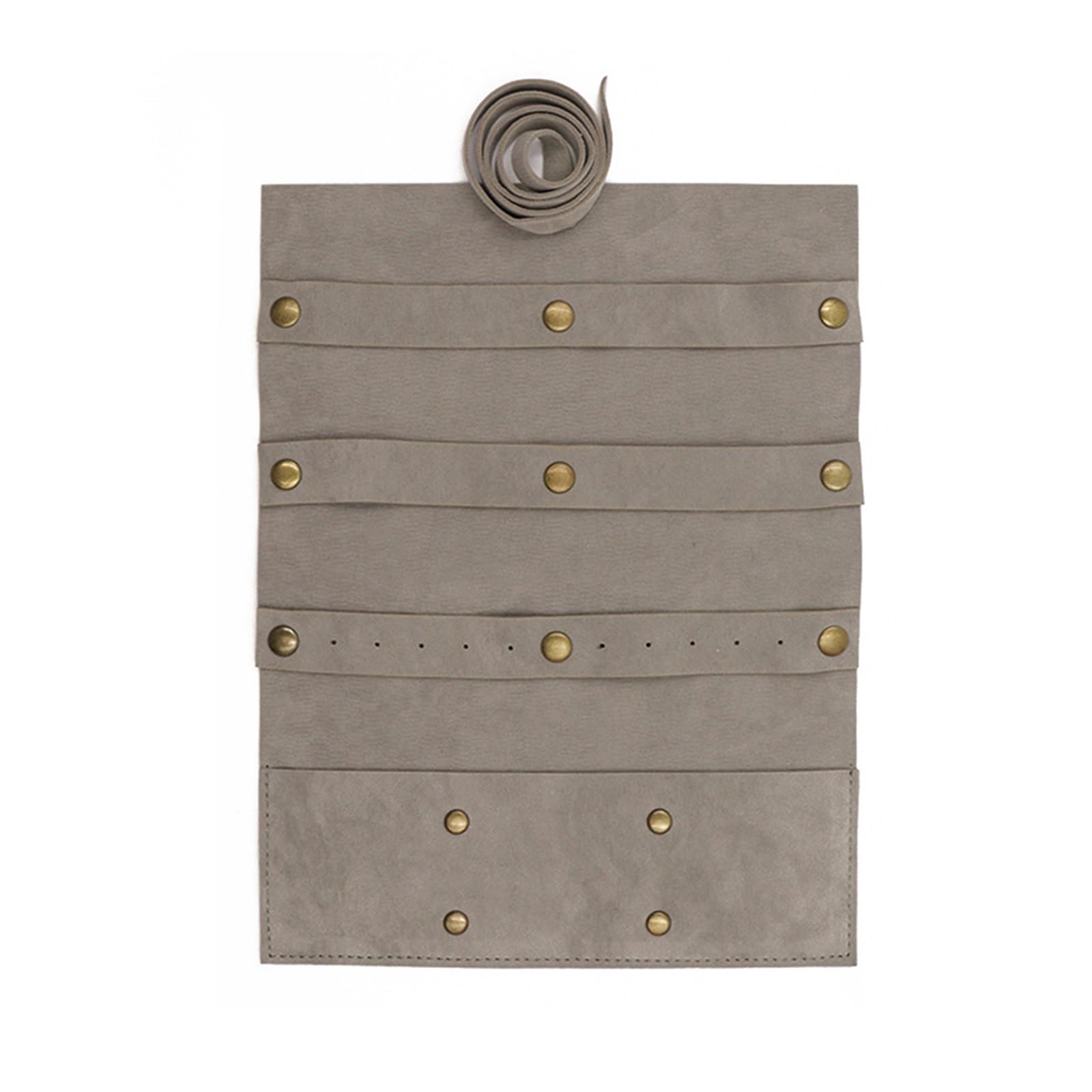 Bolsa de viaje para joyas, Bolsa enrollable organizadora de joyas for viajes y almacenamiento Grigio 25,1x19cm