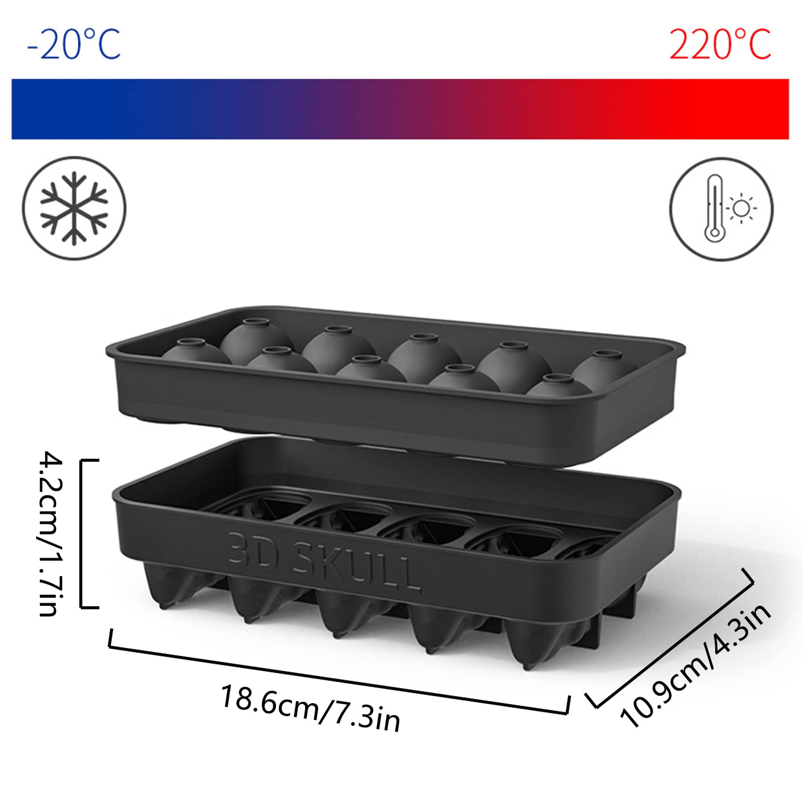 Stampo per cubetti di ghiaccio in silicone per gatti, 4 simpatici stampi per cubetti di ghiaccio 3D, stampo per cubetti di ghiaccio con coperchio e imbuto, senza BPA, per gelato, whisky, cocktail