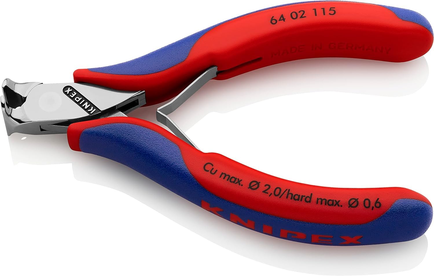 KNIPEX Tronchese per elettronica con tagliente frontale, 64 02 115 | con impugnature multicomponente 115 mm