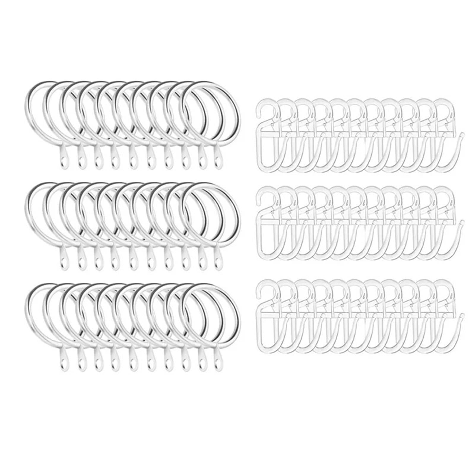 Anneaux de rideaux, Anneaux de rideau 50 pièces crochets en plastique suspendus métal