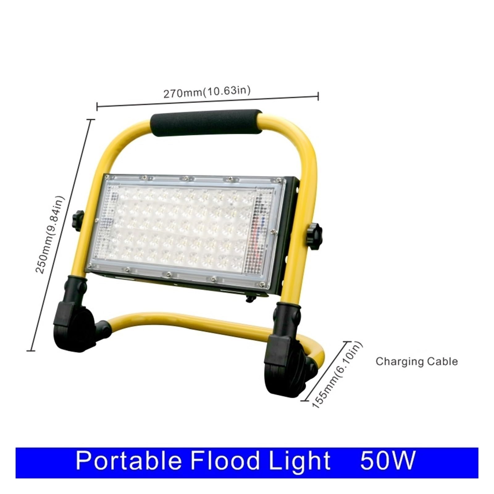 Faretto Portatile 50W LED Illuminazione For Esterni Proiettore 5000mAh Lampada Da Campeggio Ricaricabile Di Emergenza 4 Modalità Luce Di Inondazione Di Avvertimento Faretti da Esterno