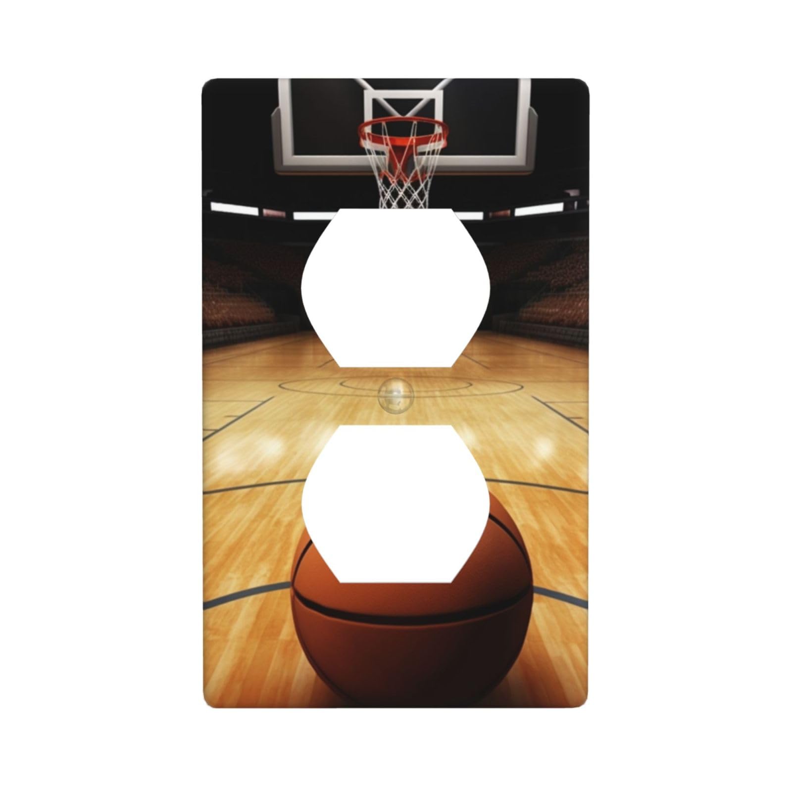 Basketball Wall Plate, Duplex Outlet Cover 1-Gang Decorative Light Switch Covers, Unbreakable Polycarbonate Faceplates Electrical Receptacle Plug Covers, Screws Included