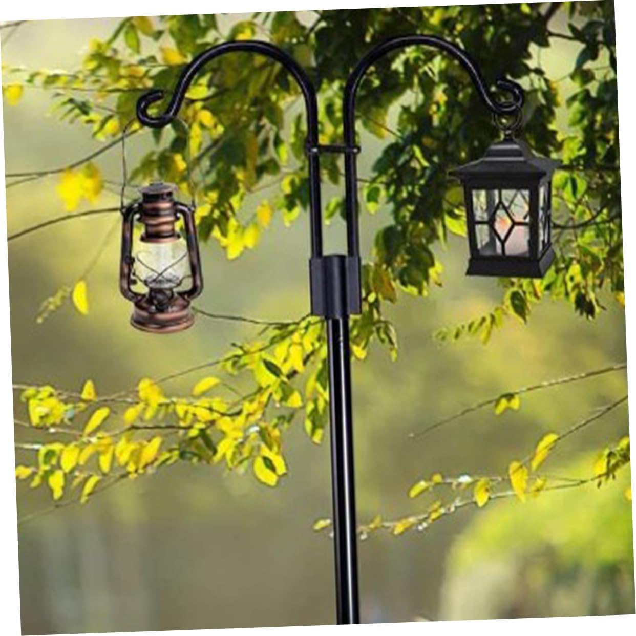 Outdoor Plant Hangers for Hanging Baskets Shepherd Hooks Outdoor Heavy Duty Ground Inserting Shepherd Hook for Solar Lanterns and Decor