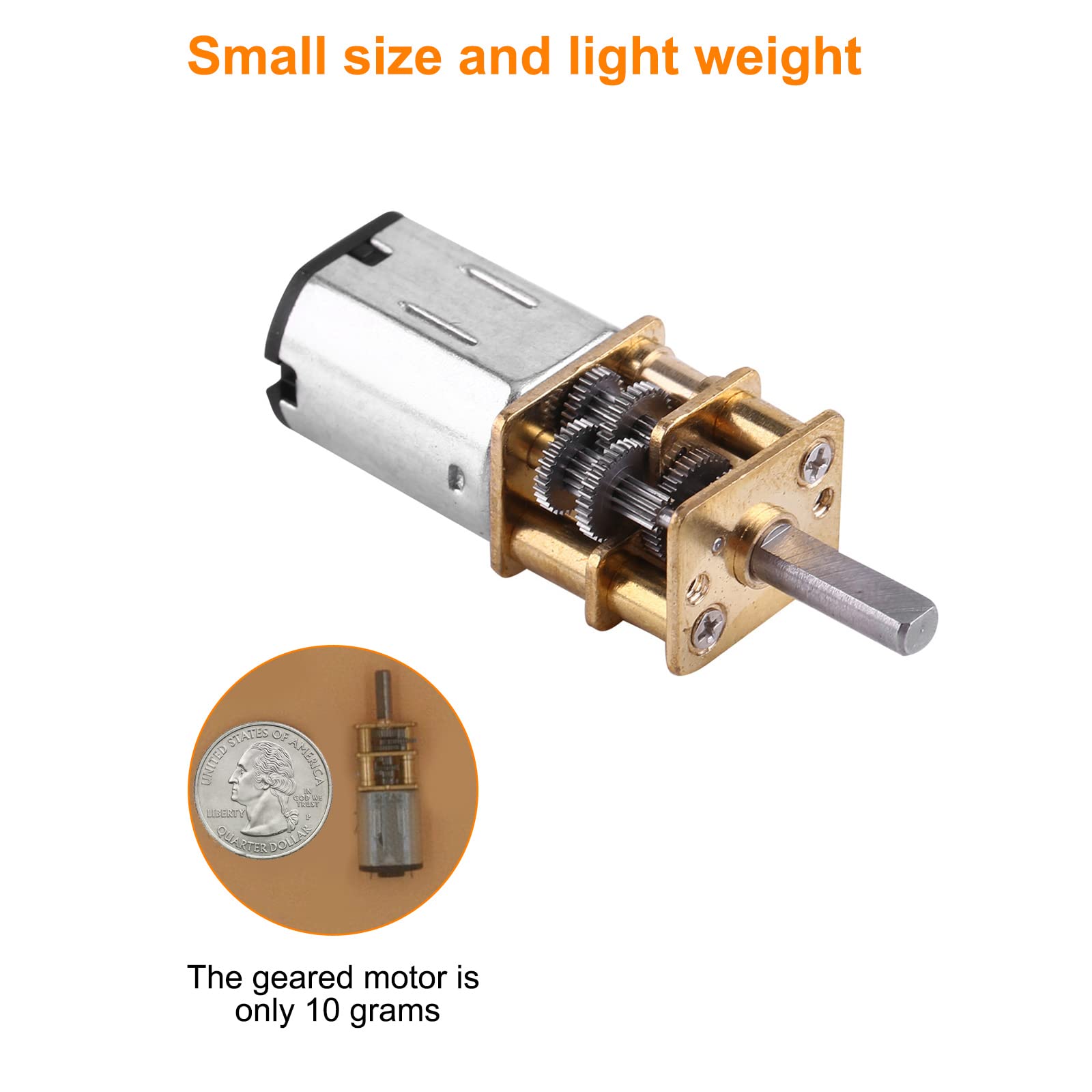 DC 6V Motor de Engranajes Motor de Reducción de Alta Fuerza de Tensión 1: 1000 de Engranajes 10/15/20RPM(20 RPM)